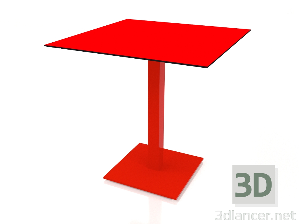 modello 3D Tavolo da pranzo su gamba a colonna 70x70 (Rosso) - anteprima