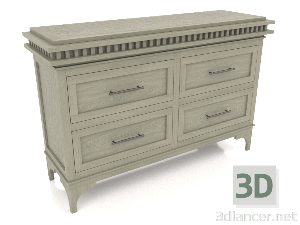 3d model Chest of drawers (2 sections) - preview