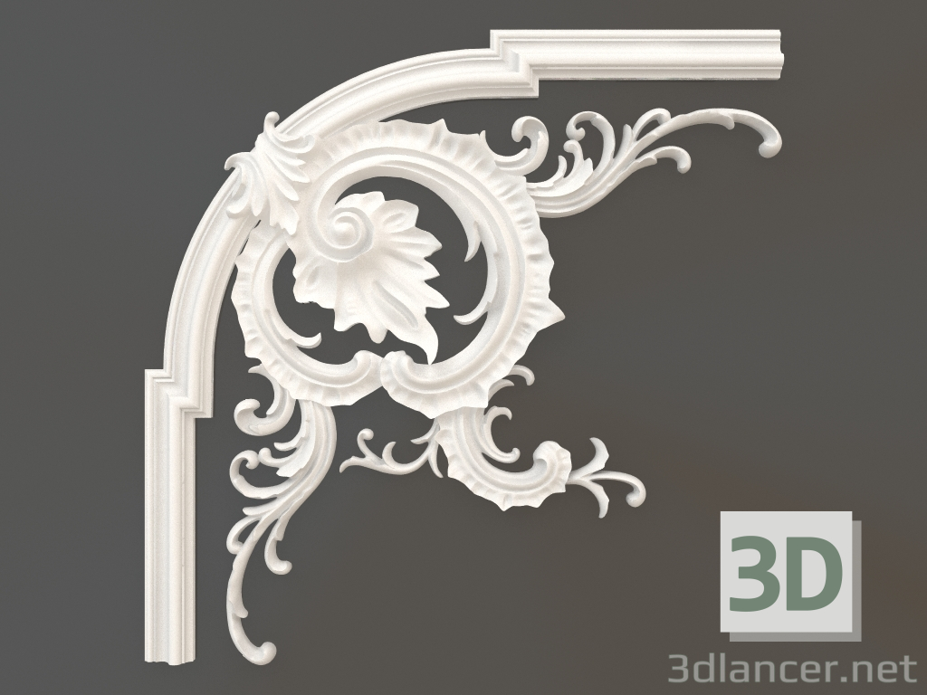 3d model Gypsum corner element DELH 032 1 (550x550) - preview