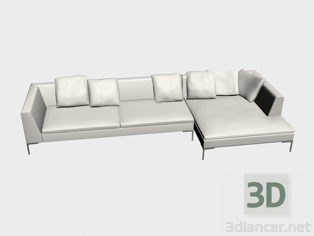 modello 3D Divani modulari Charles grande - anteprima