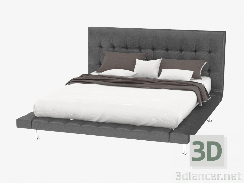 modello 3D Letto matrimoniale con finitura in pelle Star - anteprima