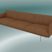 3D Modell Sofa 3,5-Sitzer Outline (Refine Cognac Leder, poliertes Aluminium) - Vorschau