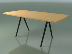 Mesa en forma de jabón 5432 (H 74 - 90x180 cm, patas 180 °, chapa de roble natural L22, V44)