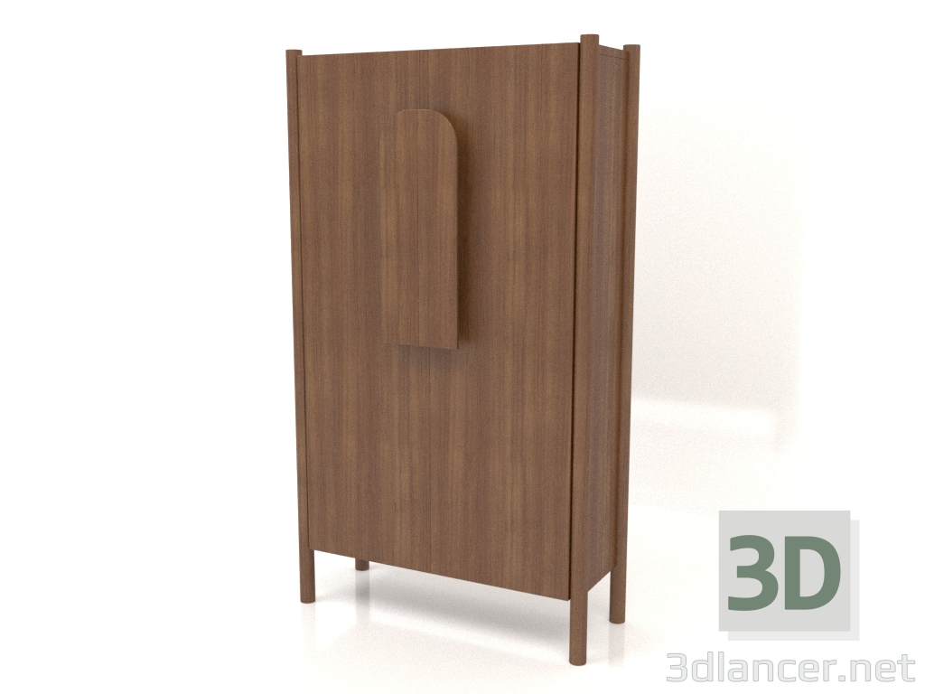 modello 3D Armadio con maniglie corte L 01 (800x300x1400, legno marrone chiaro) - anteprima