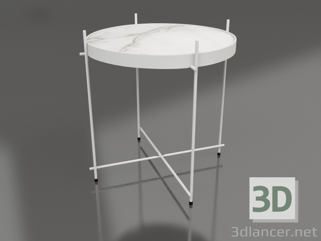 Modelo 3d Mesa lateral Cupido (Branco Mármore) - preview