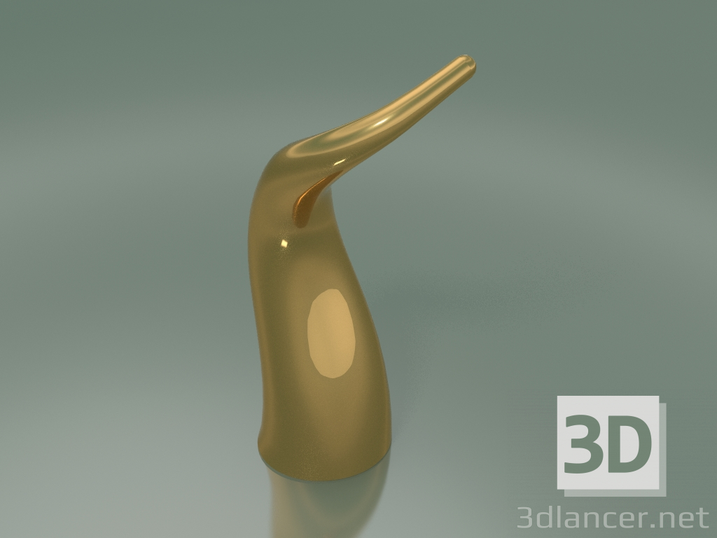 3d model Figurita Cerámica Corno (H 40cm, Oro) - vista previa