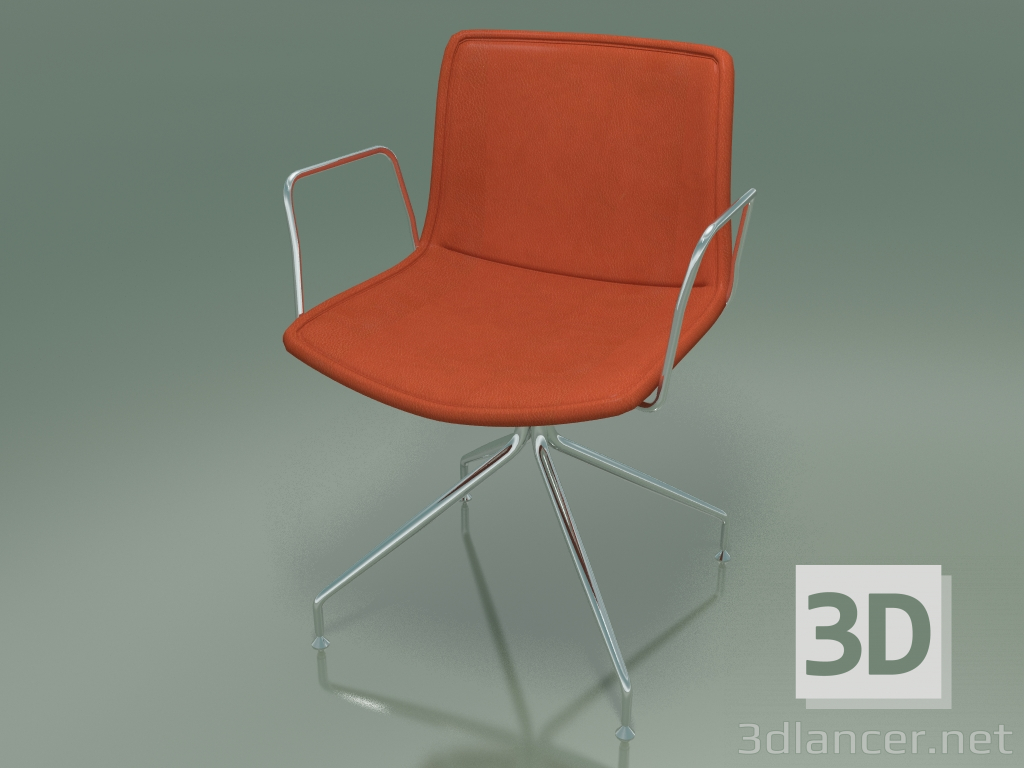 modello 3D Sedia 0314 (girevole, con braccioli, con rivestimento rimovibile in pelle liscia) - anteprima