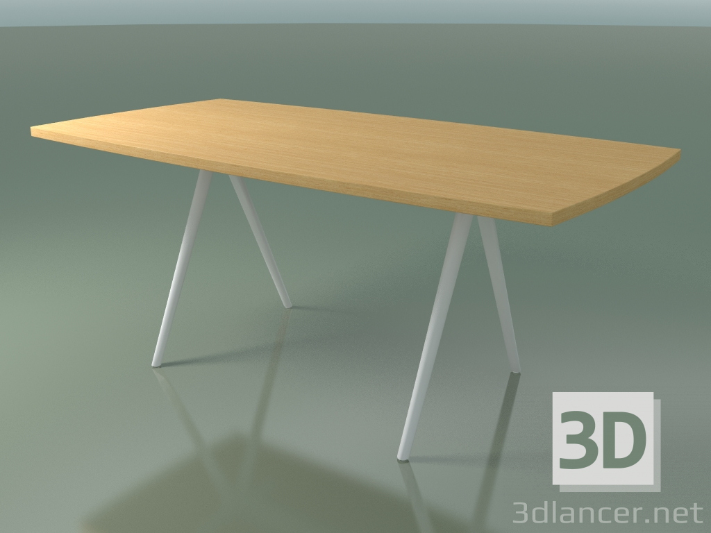 3d model Mesa en forma de jabón 5432 (H 74 - 90x180 cm, patas 180 °, chapa de roble natural L22, V12) - vista previa