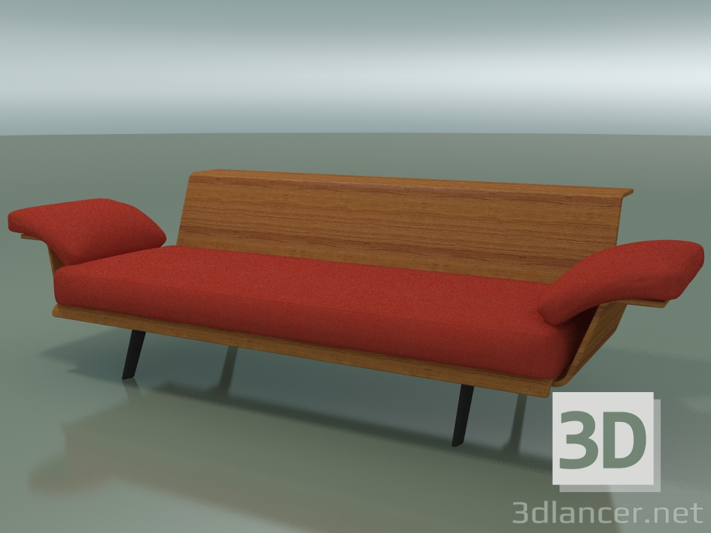 3d model Módulo central Lounge 4420 (L 180 cm, efecto teca) - vista previa