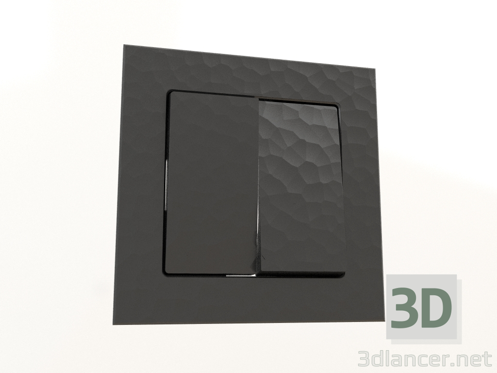 3d model Interruptor de dos gangs (martillo negro) - vista previa