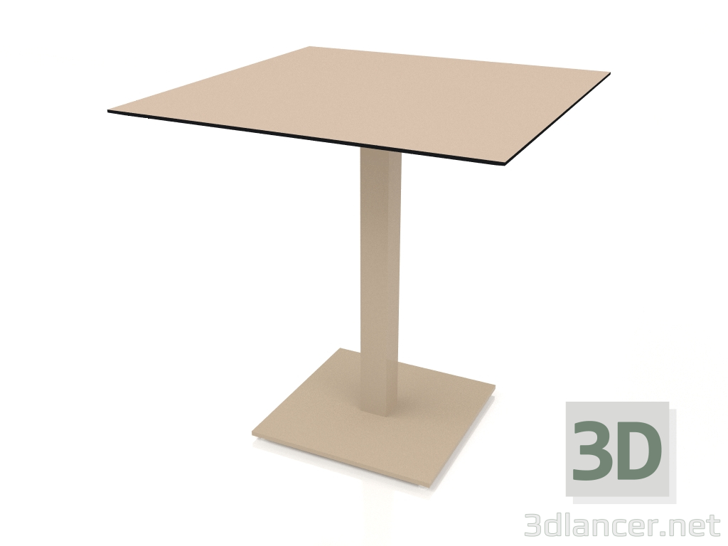 modello 3D Tavolo da pranzo su gamba a colonna 70x70 (Sabbia) - anteprima