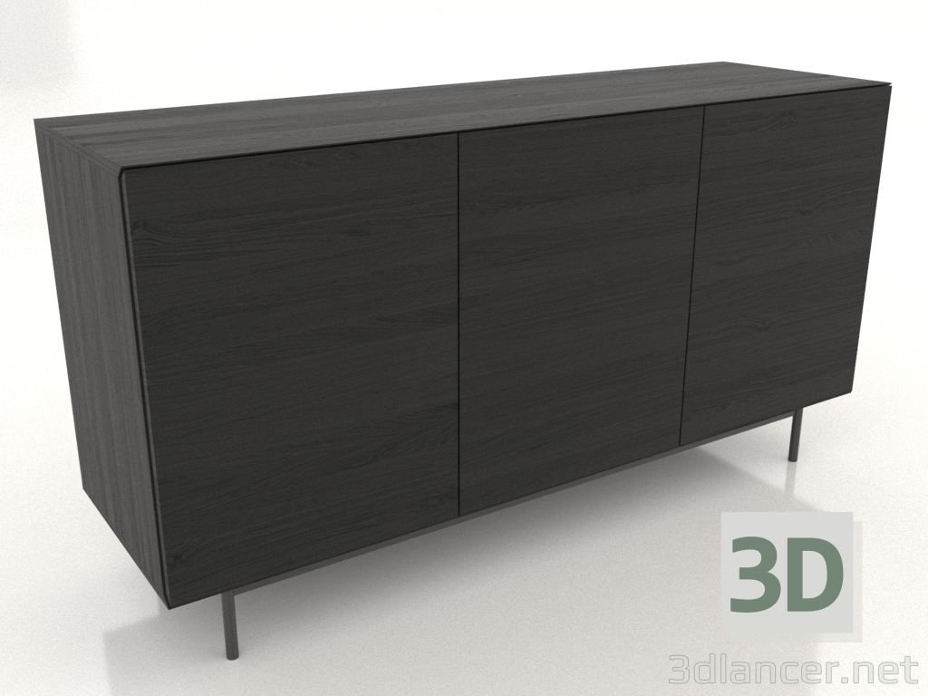 3d model Cajonera 1 1500 mm (negro RAL 9005) - vista previa