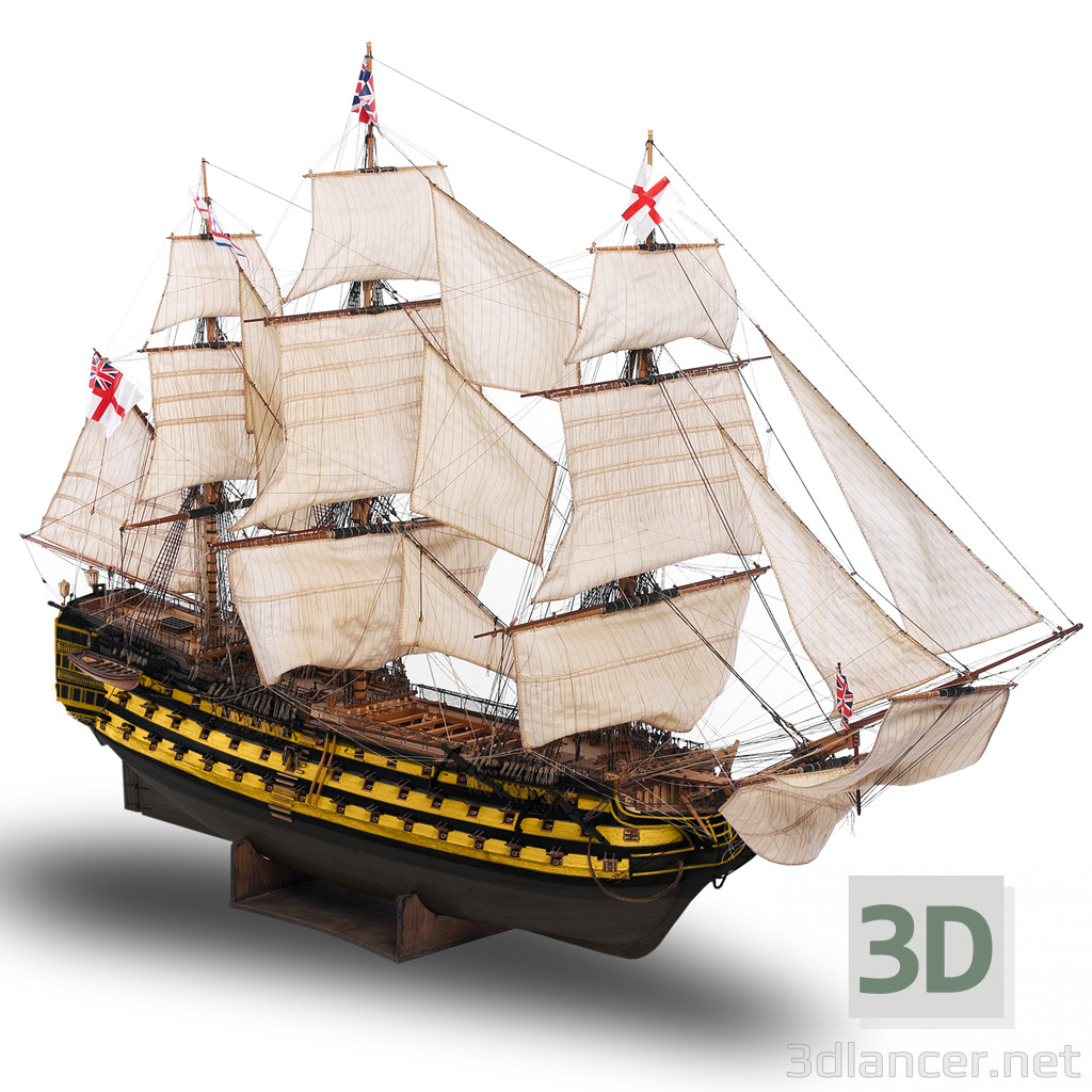 modèle 3D bateau à voile - preview