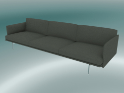 3.5-seater sofa Outline (Fiord 961, Polished Aluminum)