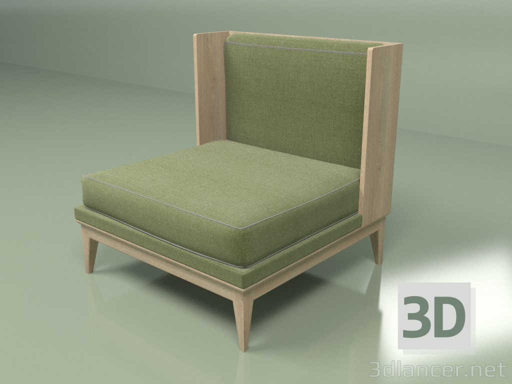 3d model Armchair Wings Low - preview