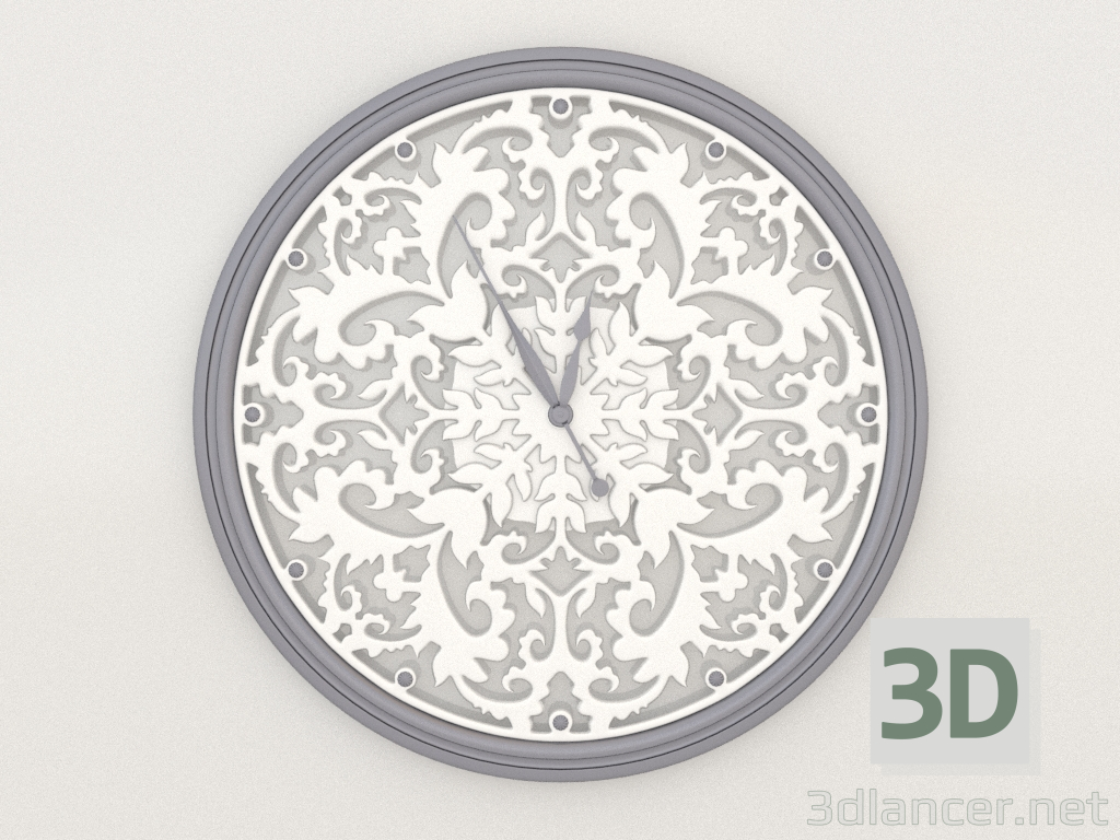 3d model Wall clock REFINED (silver, 1.5m) - preview