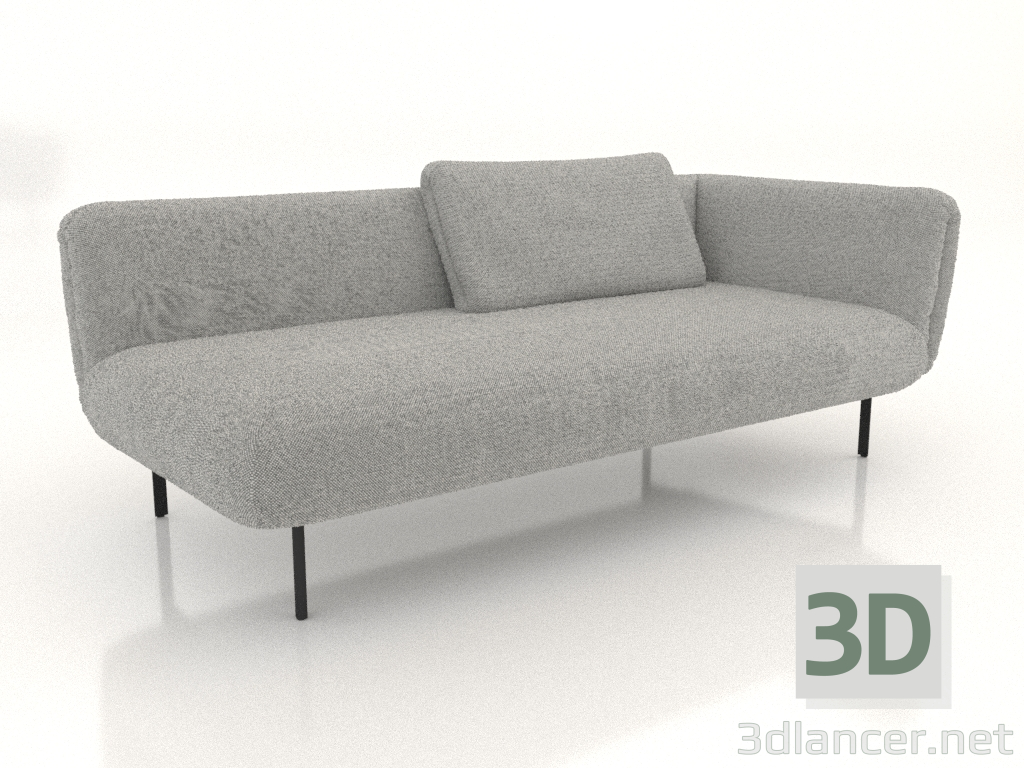 modello 3D Modulo terminale divano 190 destra (opzione 2) - anteprima