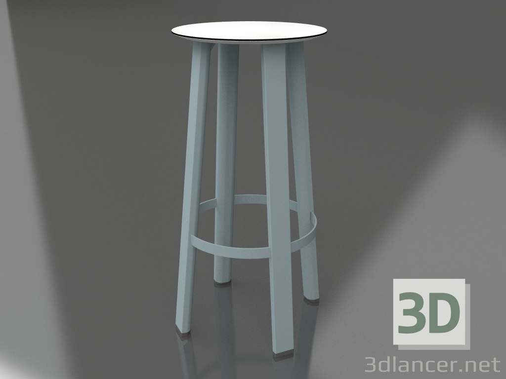 modèle 3D Tabouret haut (Bleu gris) - preview