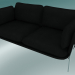 3D Modell Sofa Cloud (LN2, 84 x 168 H 75 cm, Beine verchromt, Leder - schwarze Seide) - Vorschau