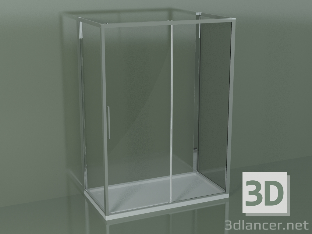 3d model Cabina de ducha de 3 lados ZG + ZQ + ZF 150 con puerta corredera en el centro - vista previa