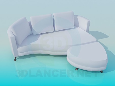 3d model Sofa with an ottoman - preview