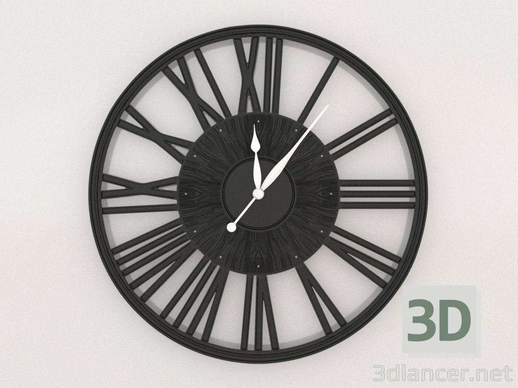 modèle 3D Horloge murale GRACEFUL (noir) - preview