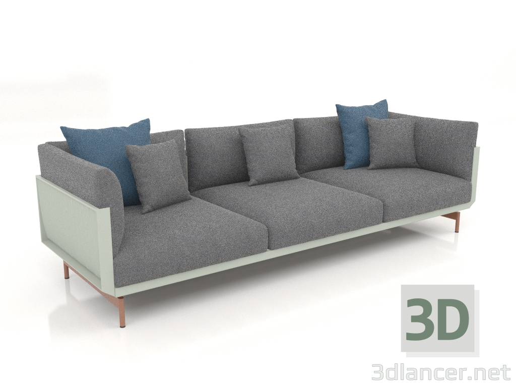 modello 3D Divano 3 posti (Grigio cemento) - anteprima