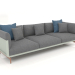 3D Modell 3-Sitzer-Sofa (Zementgrau) - Vorschau