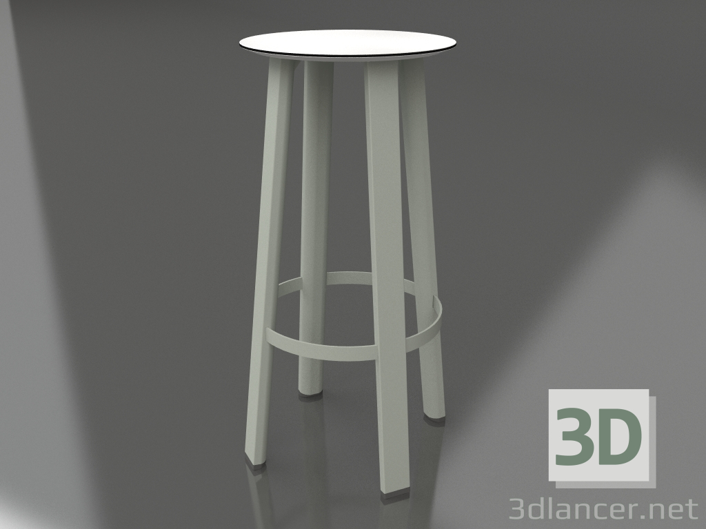 3d model Taburete alto (Gris cemento) - vista previa