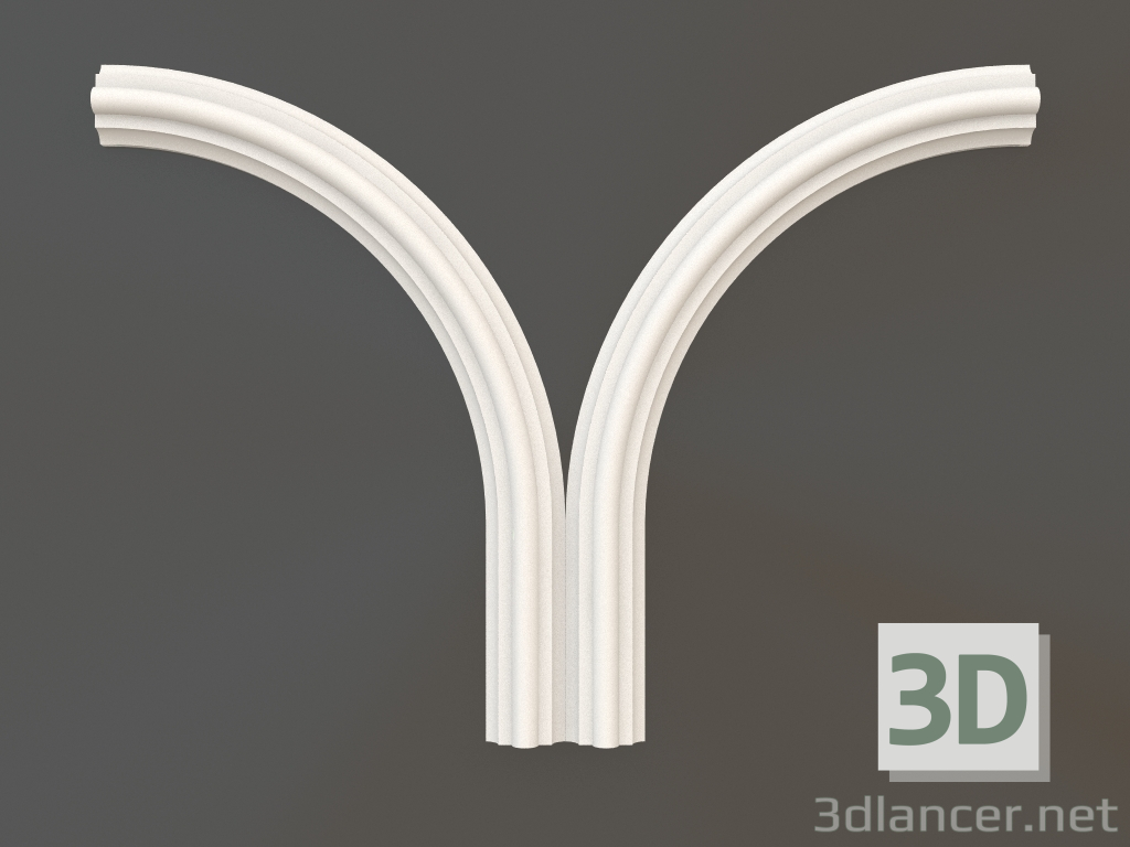 modello 3D Elemento angolare in gesso DELH 036 1 (382x278) - anteprima