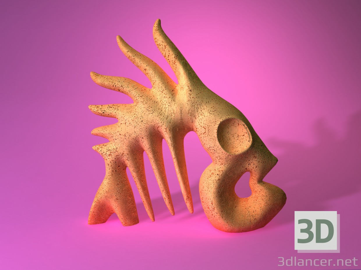 Estatuilla de pescado. 3D modelo Compro - render