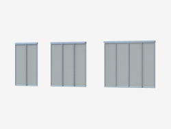 Interroom partition of A1 (silver SSS silver glass)