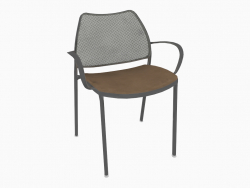 Silla de oficina con estructura cromada (con reposabrazos) (A)