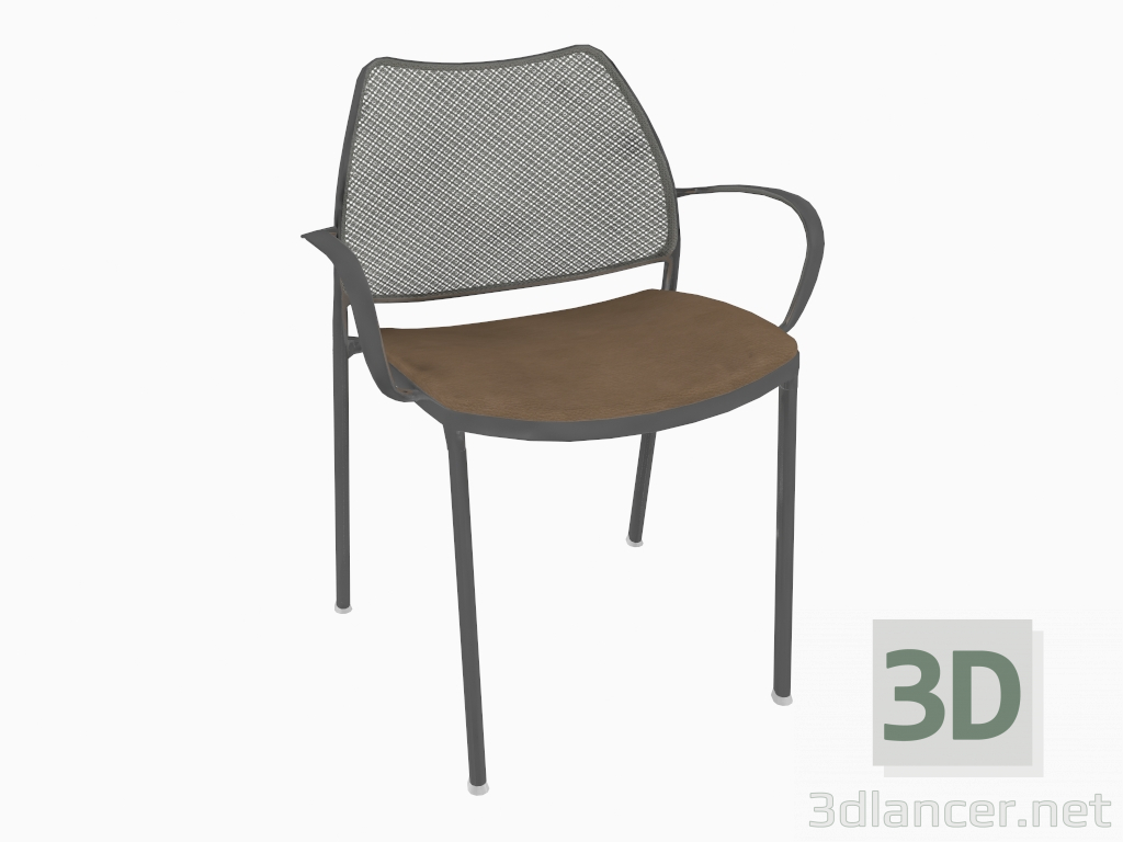 3d model Silla de oficina con estructura cromada (con reposabrazos) (A) - vista previa