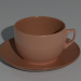 Modelo 3d Caneca de café em um pires - preview