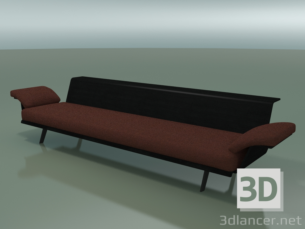 modello 3D Modulo centrale Lounge 4421 (L 270 cm, Nero) - anteprima