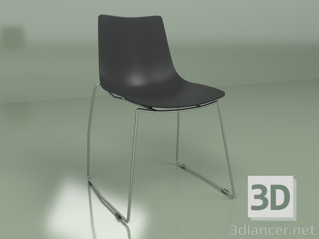 modello 3D Sedia Caffetteria (nera) - anteprima