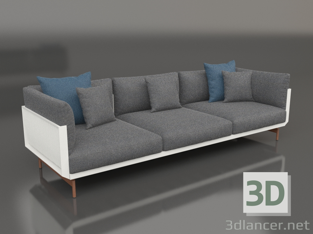 3d model 3-seater sofa (Agate gray) - preview