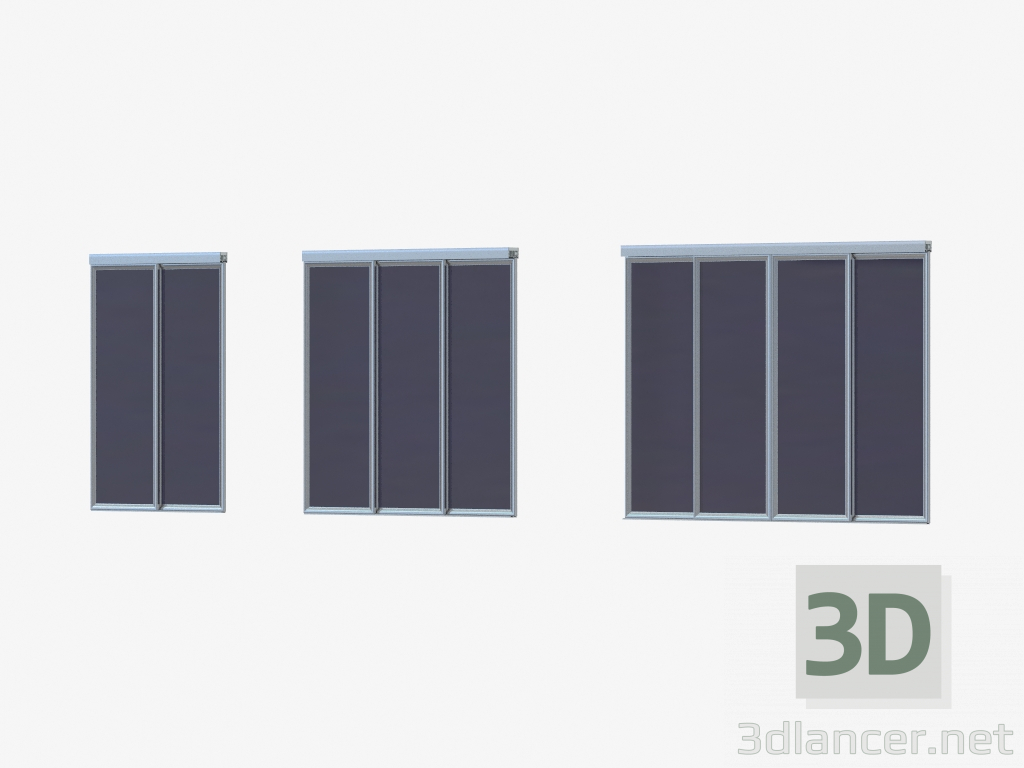 Modelo 3d Partição Interroom de A1 (vidro preto transparente prateado) - preview