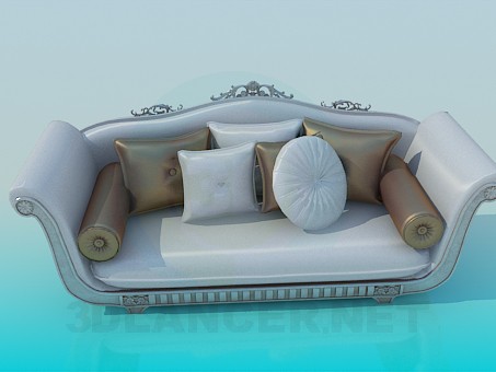 3D Modell Sofa mit barocken Elementen - Vorschau