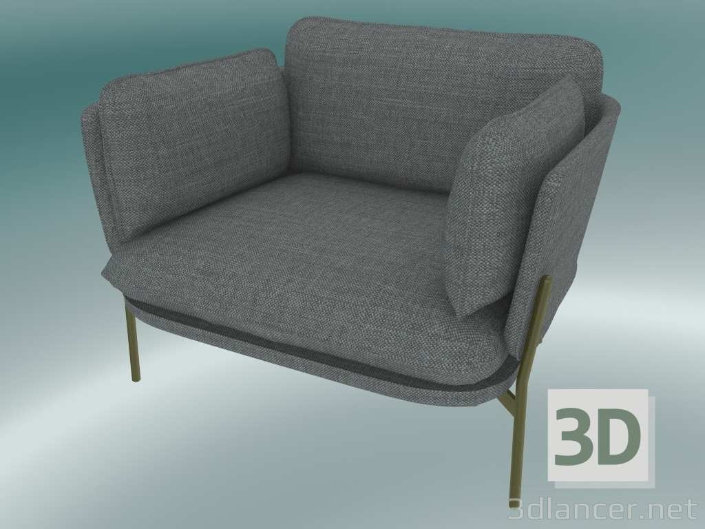 modello 3D Poltrona Cloud (LN1, 84x100 N 75cm, gambe bronzate, Hot Madison 724) - anteprima