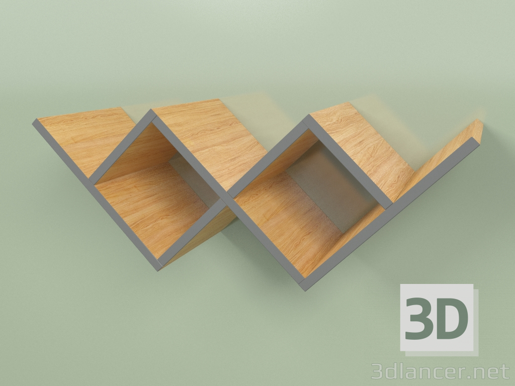 modello 3D Libreria Woo Shelf (grigio scuro) - anteprima