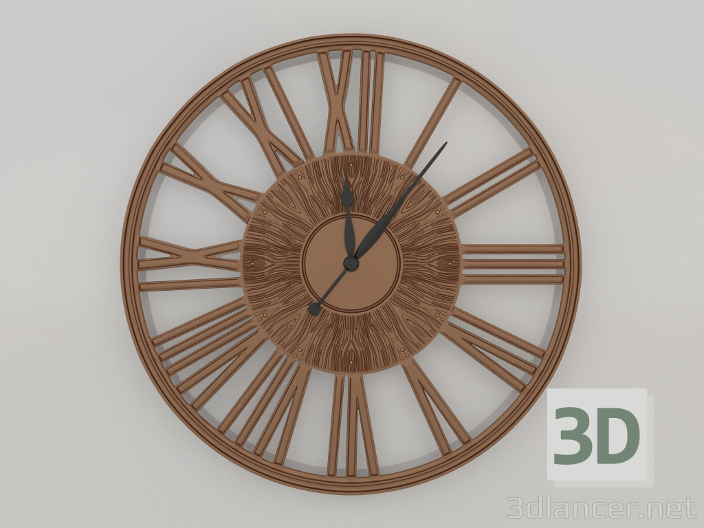 3D Modell Wanduhr GRACEFUL (Bronze) - Vorschau