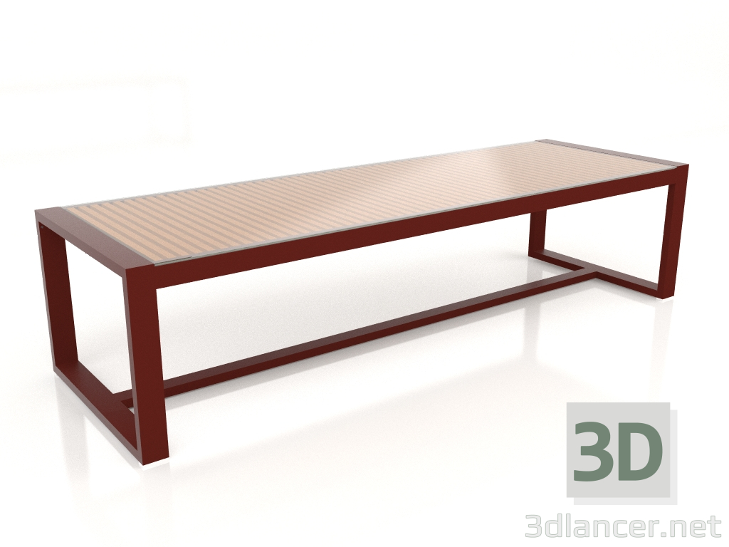 3d model Mesa de comedor con tapa de cristal 307 (Rojo vino) - vista previa