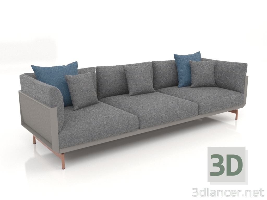 modèle 3D Canapé 3 places (Gris quartz) - preview