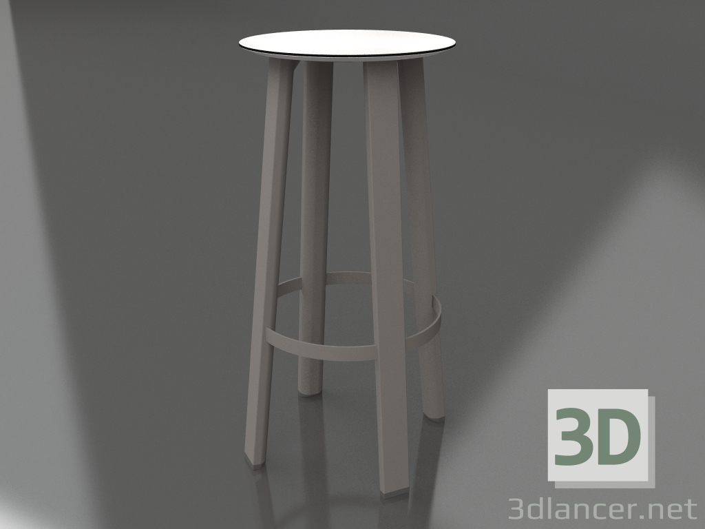 modèle 3D Tabouret haut (Gris quartz) - preview