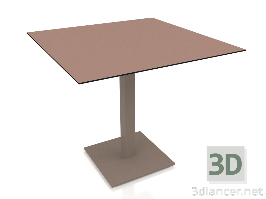 Modelo 3d Mesa de jantar com perna de coluna 80x80 (Bronze) - preview