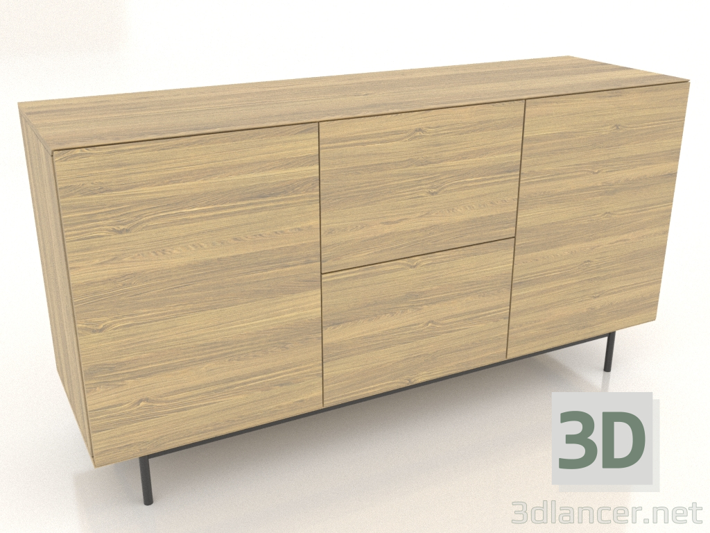 3D modeli Çekmeceli dolap 2 1500 mm (yanan meşe) - önizleme