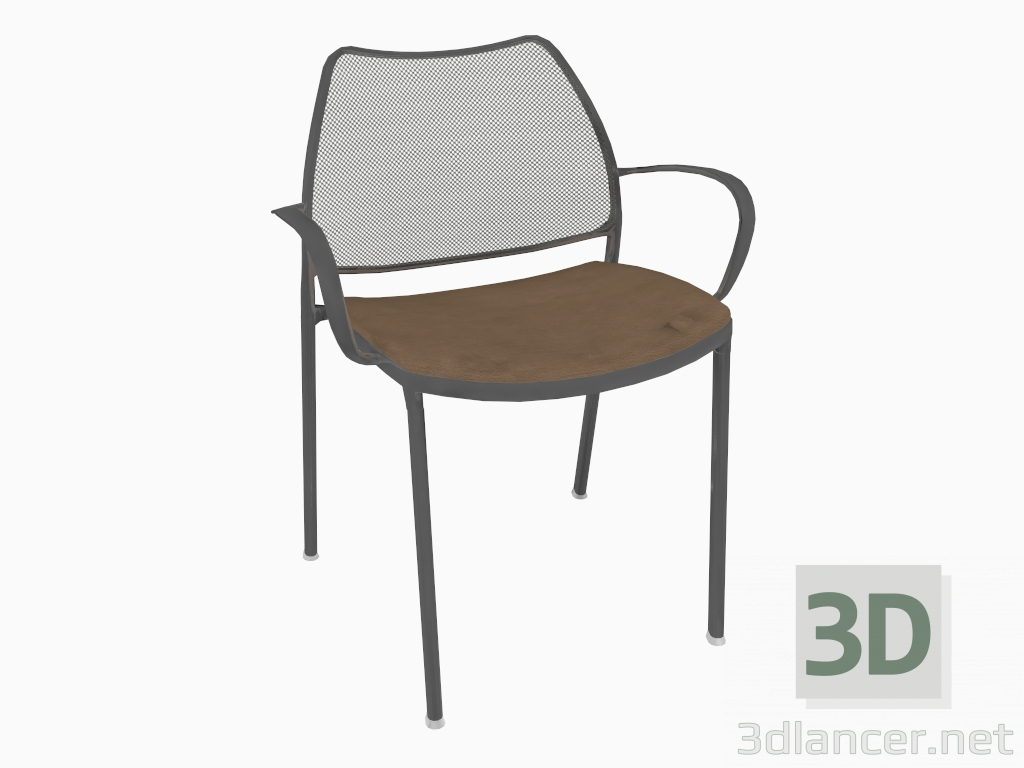 3d model Office chair with chrome frame (with armrests) (C) - preview