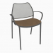 3d model Office chair with chrome frame (with armrests) (C) - preview